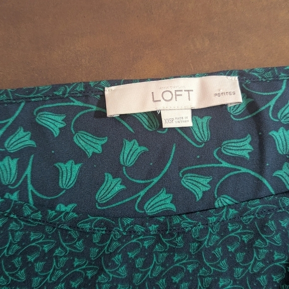 Ann Taylor Classic Navy Hunter Vintage Ivy XXS Petite Blouse - Picture 4 of 4